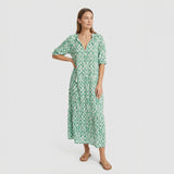 Vestido Largo Boho Chic Estampado Ikat