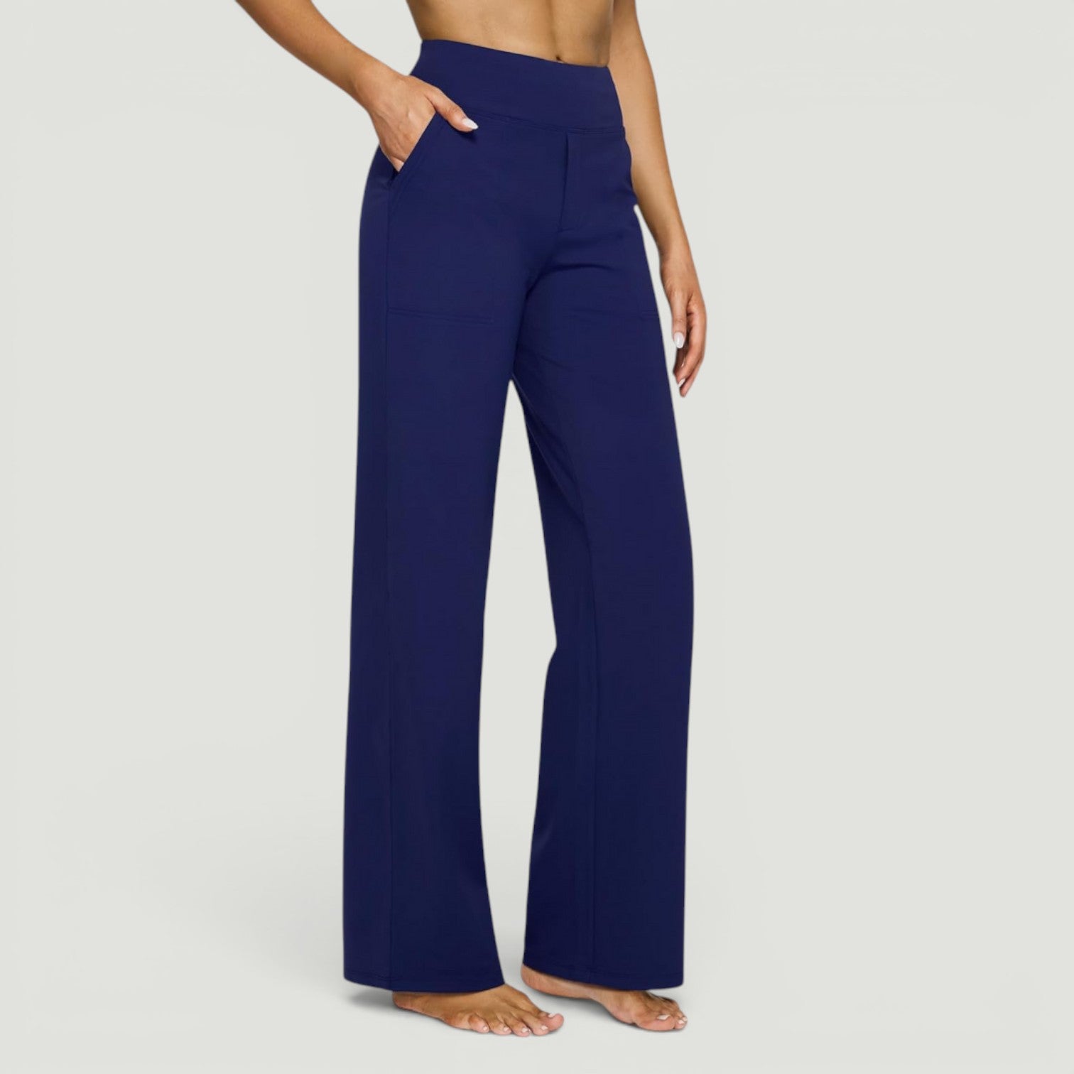 Pantalón Mujer Yoga Cintura Alta Wide Leg Scuba