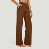 Pantalón Mujer Yoga Cintura Alta Wide Leg Scuba