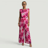 Conjunto Top Shoulder Pantalón Plisado Mujer