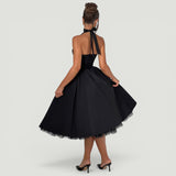 Vestido Midi Halter Boda Invitada Corsé