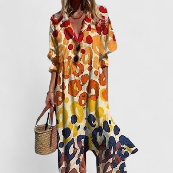 Vestido Midi Floral con Botones