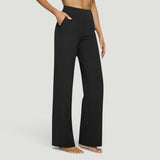 Pantalón Mujer Yoga Cintura Alta Wide Leg Scuba