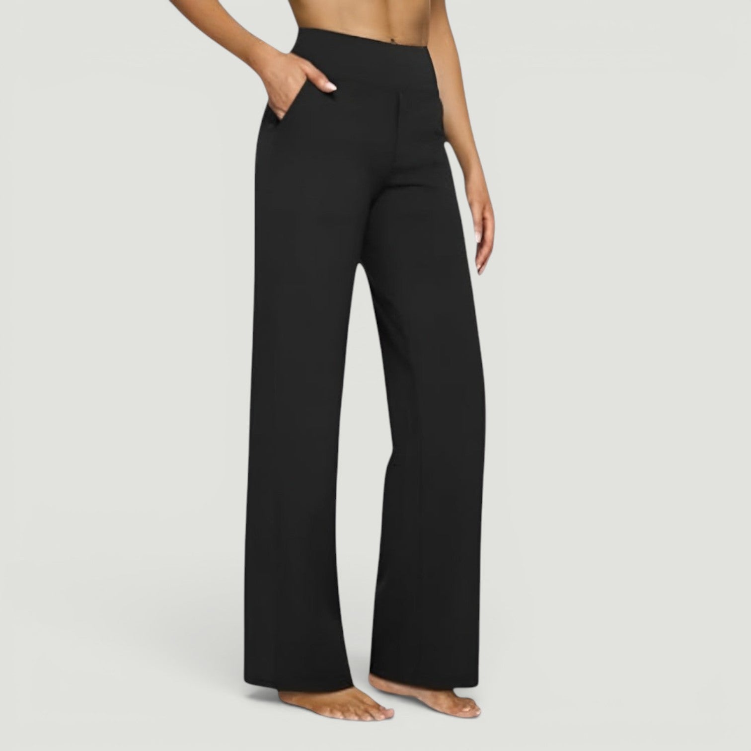 Pantalón Mujer Yoga Cintura Alta Wide Leg Scuba