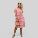 Vestido Midi Falda en Capas