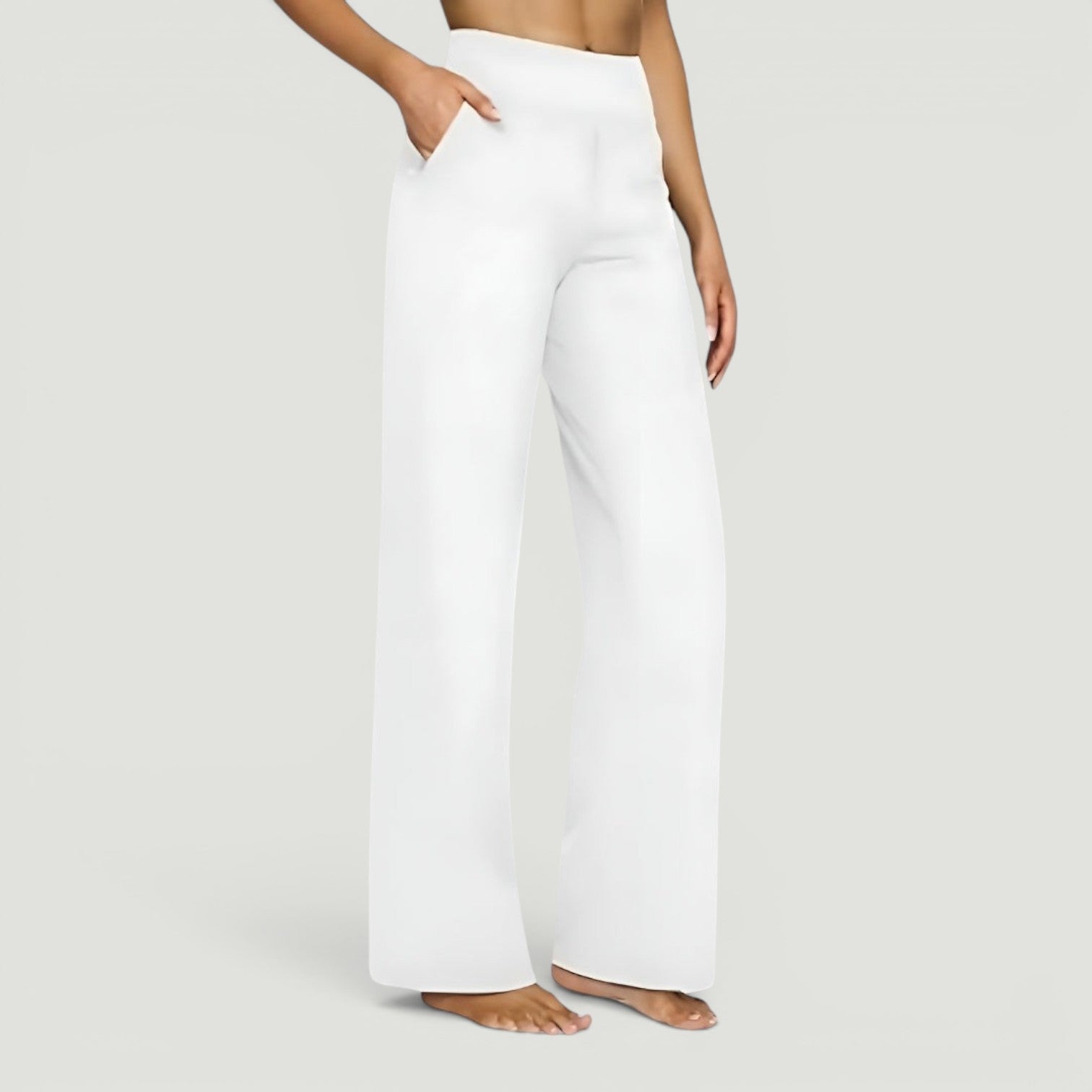 Pantalón Mujer Yoga Cintura Alta Wide Leg Scuba