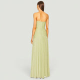 Vestido Largo Plisado Sin Tirantes