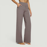 Pantalón Mujer Yoga Cintura Alta Wide Leg Scuba