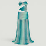 Vestido de Fiesta Chifón Degradado Cut-Out Cruzado