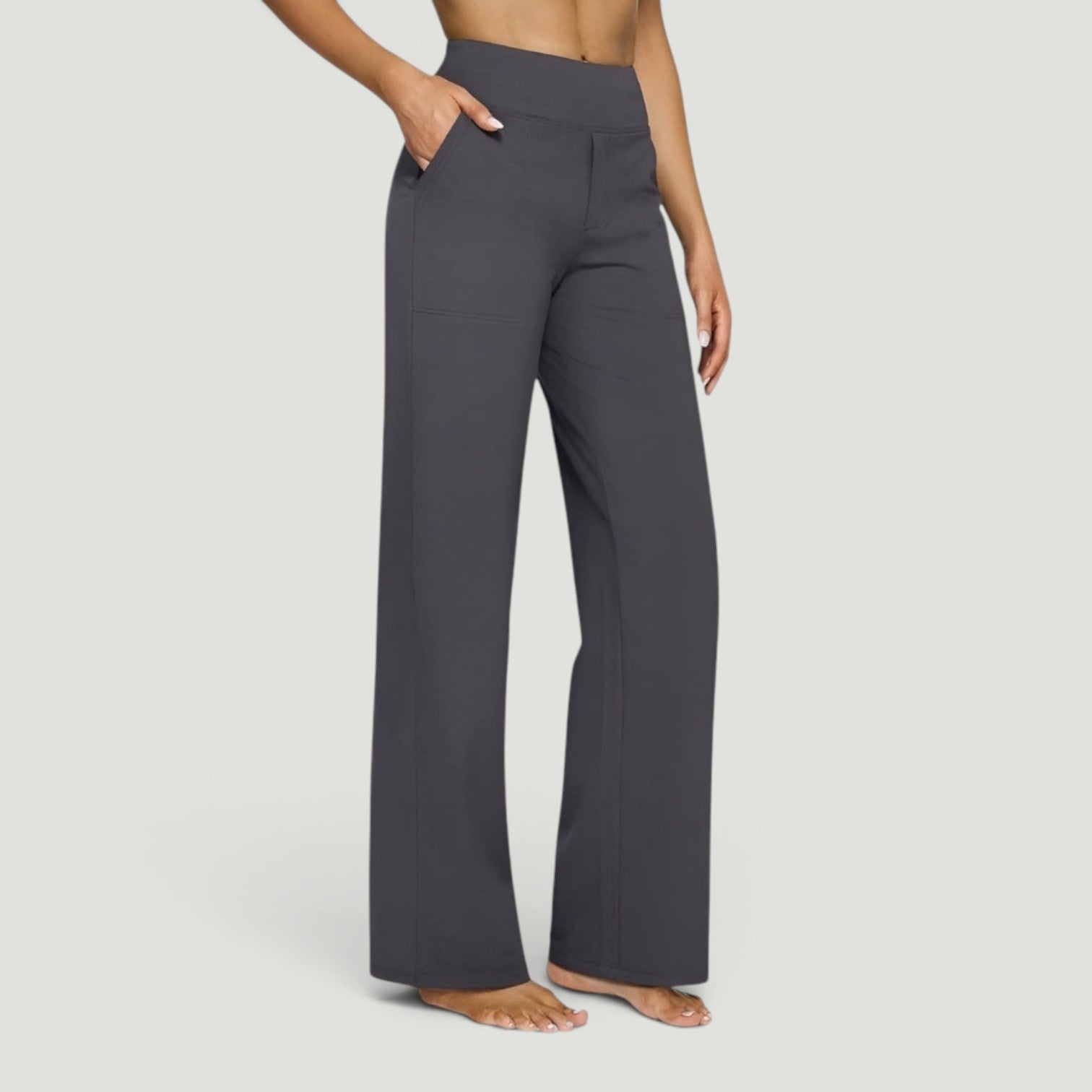 Pantalón Mujer Yoga Cintura Alta Wide Leg Scuba