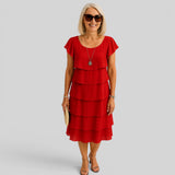 Vestido Midi Falda en Capas