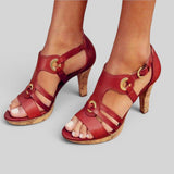 Sandalias Tacón Correas Metálicas