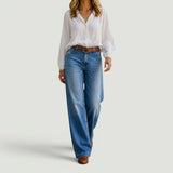 Pantalón Mujer Cintura Alta Pierna Ancha