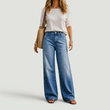 Pantalón Mujer Cintura Alta Pierna Ancha