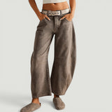 Pantalón Mujer Barrel Cropped Tiro Alto Denim