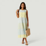 Vestido Midi Sin Mangas Cuadros Vichy