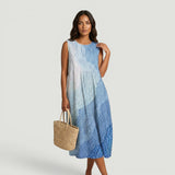 Vestido Midi Sin Mangas Cuadros Vichy