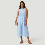 Vestido Midi Sin Mangas Cuadros Vichy