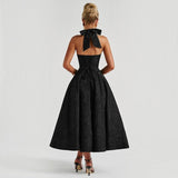 Vestido Midi Escote V Plisado