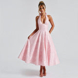 Vestido Midi Escote V Plisado