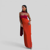 Vestido de Fiesta Escote Xale