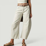 Pantalón Mujer Barrel Cropped Tiro Alto Denim