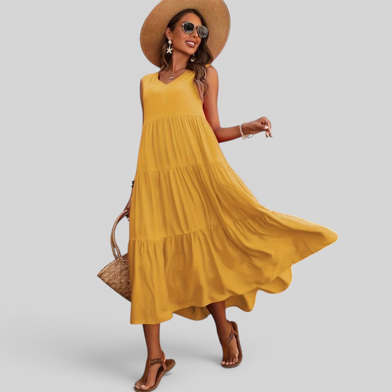 Vestido Midi Casual Elegante