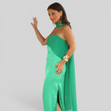 Vestido de Fiesta Escote Xale