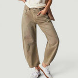 Pantalón Mujer Barrel Cropped Tiro Alto Denim
