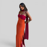 Vestido de Fiesta Escote Xale