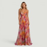 Vestido Largo Florales Escote V