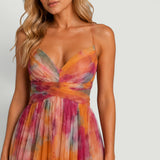 Vestido Largo Florales Escote V
