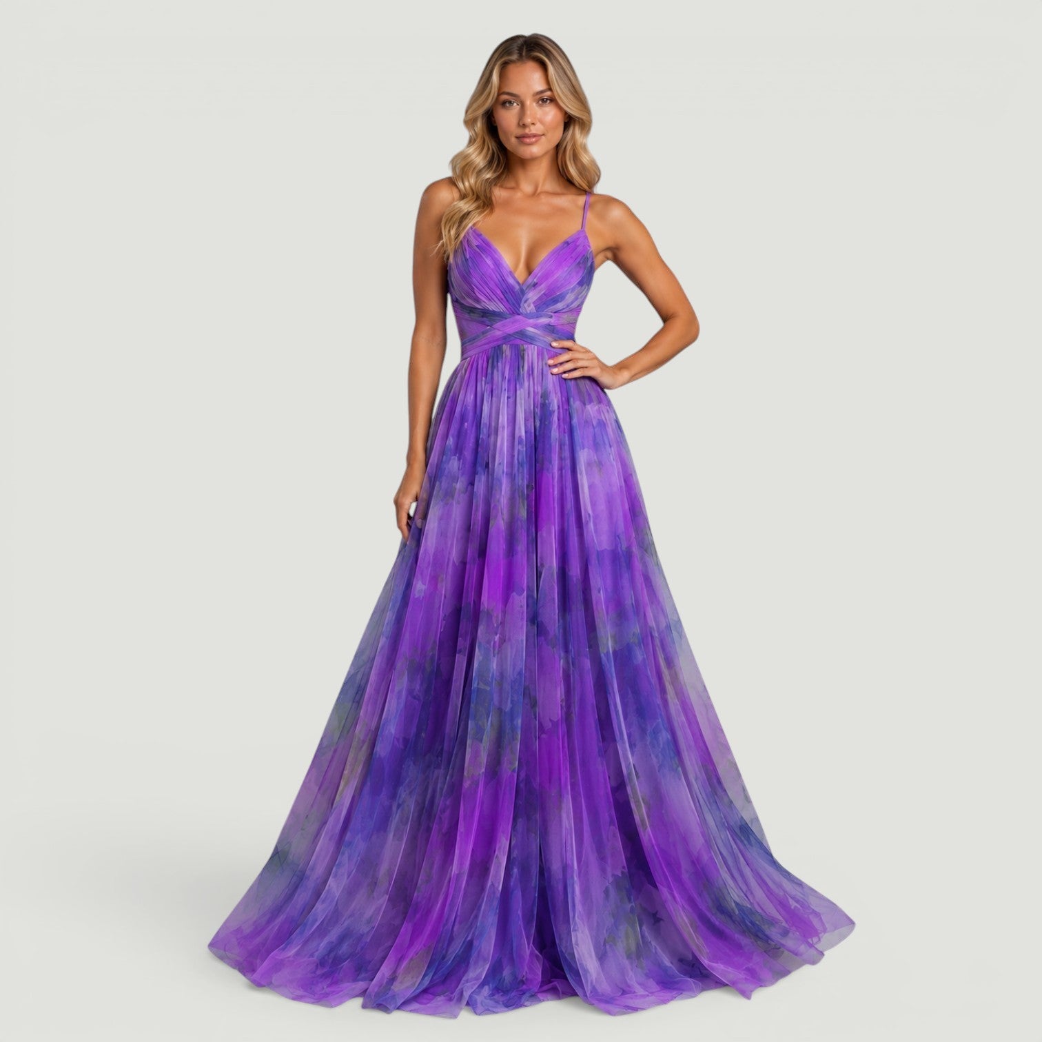 Vestido Largo Florales Escote V