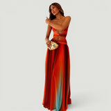 Vestido de Fiesta Chifón Degradado Cut-Out Cruzado