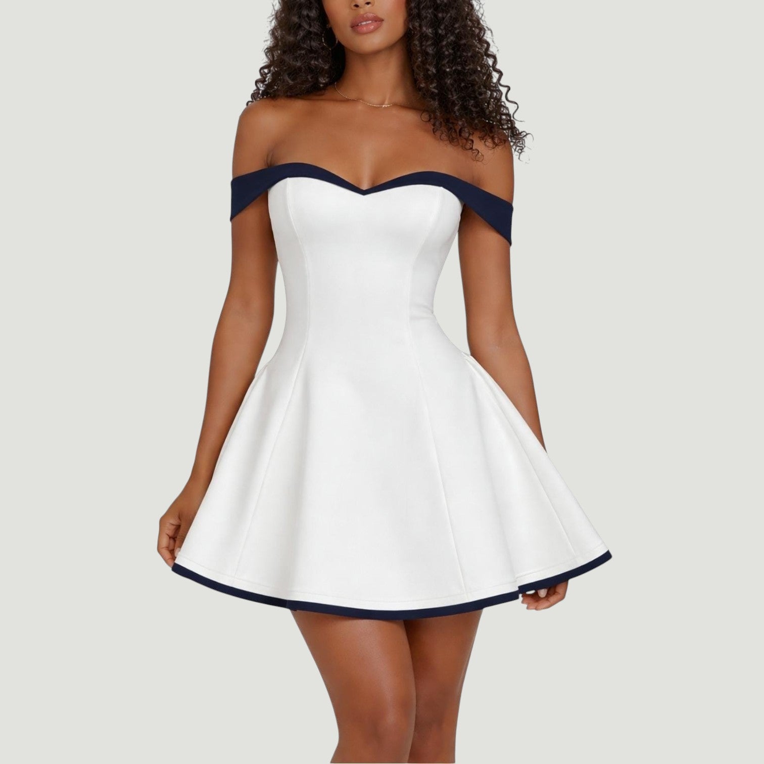 Vestido Corto Hombros Descubiertos Ajustado