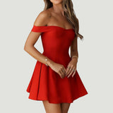 Vestido Corto Hombros Descubiertos Ajustado