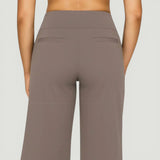 Pantalón Mujer Yoga Cintura Alta Wide Leg Scuba