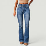 Pantalón Mujer Cintura Alta Bootcut Vintage