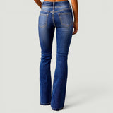Pantalón Mujer Cintura Alta Bootcut Vintage