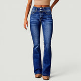 Pantalón Mujer Cintura Alta Bootcut Vintage