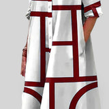 Vestido Midi Camisero Estampado Geométrico