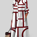Vestido Midi Camisero Estampado Geométrico