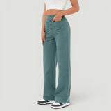 Pantalón Mujer Casual Elástico Cintura Alta Wide Leg