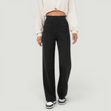 Pantalón Mujer Casual Elástico Cintura Alta Wide Leg