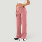 Pantalón Mujer Casual Elástico Cintura Alta Wide Leg