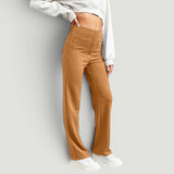 Pantalón Mujer Casual Elástico Cintura Alta Wide Leg