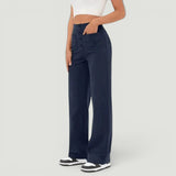 Pantalón Mujer Casual Elástico Cintura Alta Wide Leg