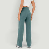 Pantalón Mujer Casual Elástico Cintura Alta Wide Leg