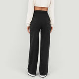 Pantalón Mujer Casual Elástico Cintura Alta Wide Leg