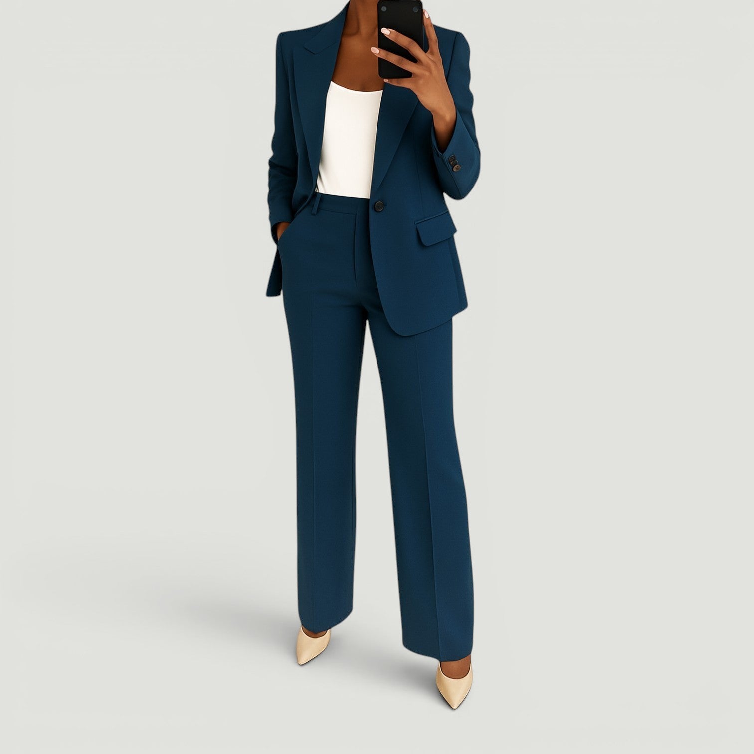 Conjunto Blazer Pantalón Straight Mujer Sastre